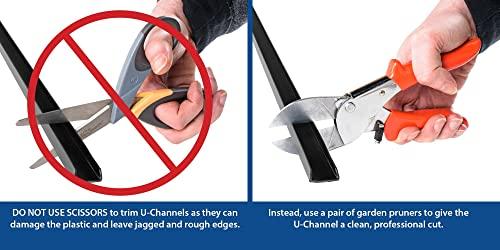 OUTWATER Outwater Plastics Black 1/8 Inch Styrene Plastic U Channel C Channel 60 Inch Lengths (Pack of 20, 100 Feet Total)