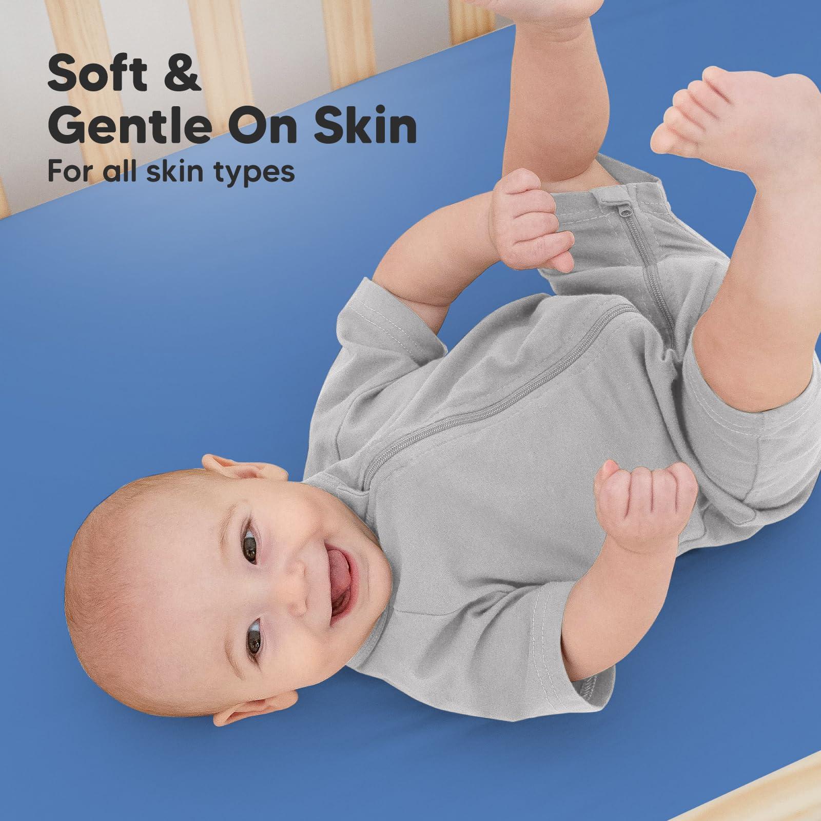 KeaBabies KeaBabies 2-Pack Organic Crib Sheets for Boys, Girls, Jersey Fitted Baby Crib Sheets Neutral, Cotton Breathable Crib Sheet, Cute Printed Crib Mattress Sheet, Baby Mattress Sheets (Cornflower)