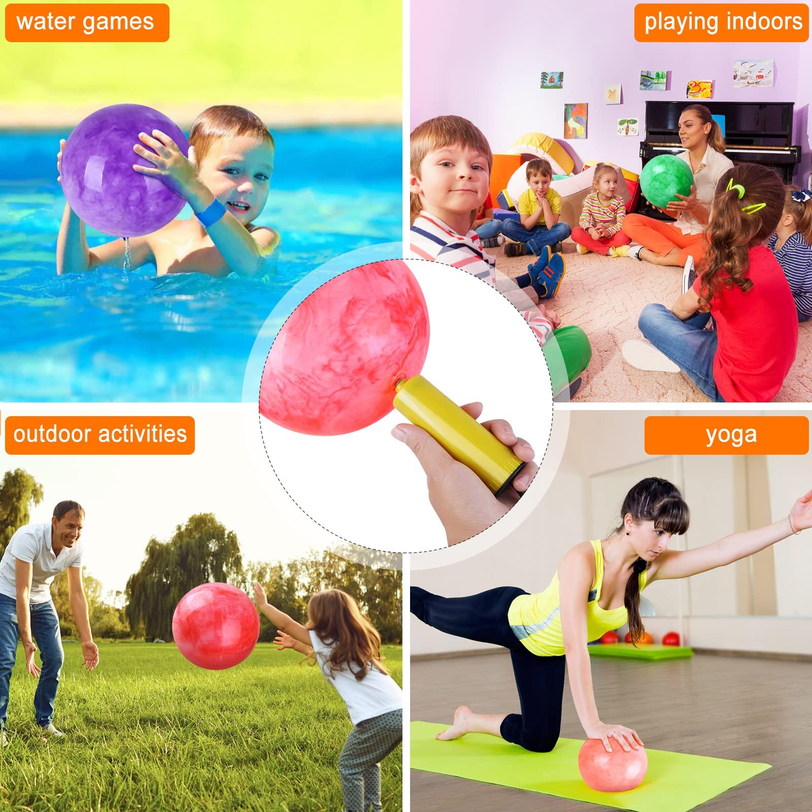 GCQJOQ GCQJOQ 2 Pcs 9 Inch Marbleized Bouncy Balls for Kids Large-Sized Ball Inflatable Rubber Playground Sensory Balls for Beach Pets Indoor Outdoor Kickball Water Balls