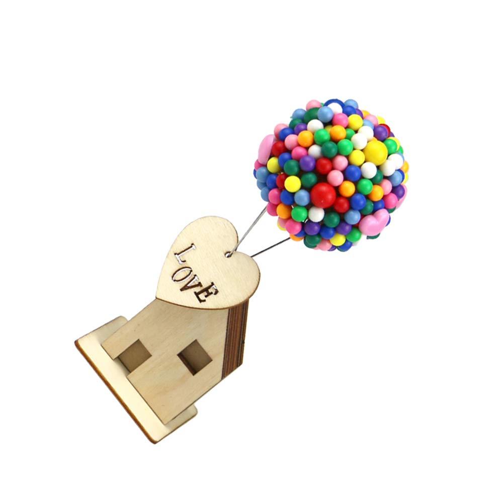 Amosfun Wood Balloons House DIY House DIY Wood House Balloons Model Miniature House Model Mini House