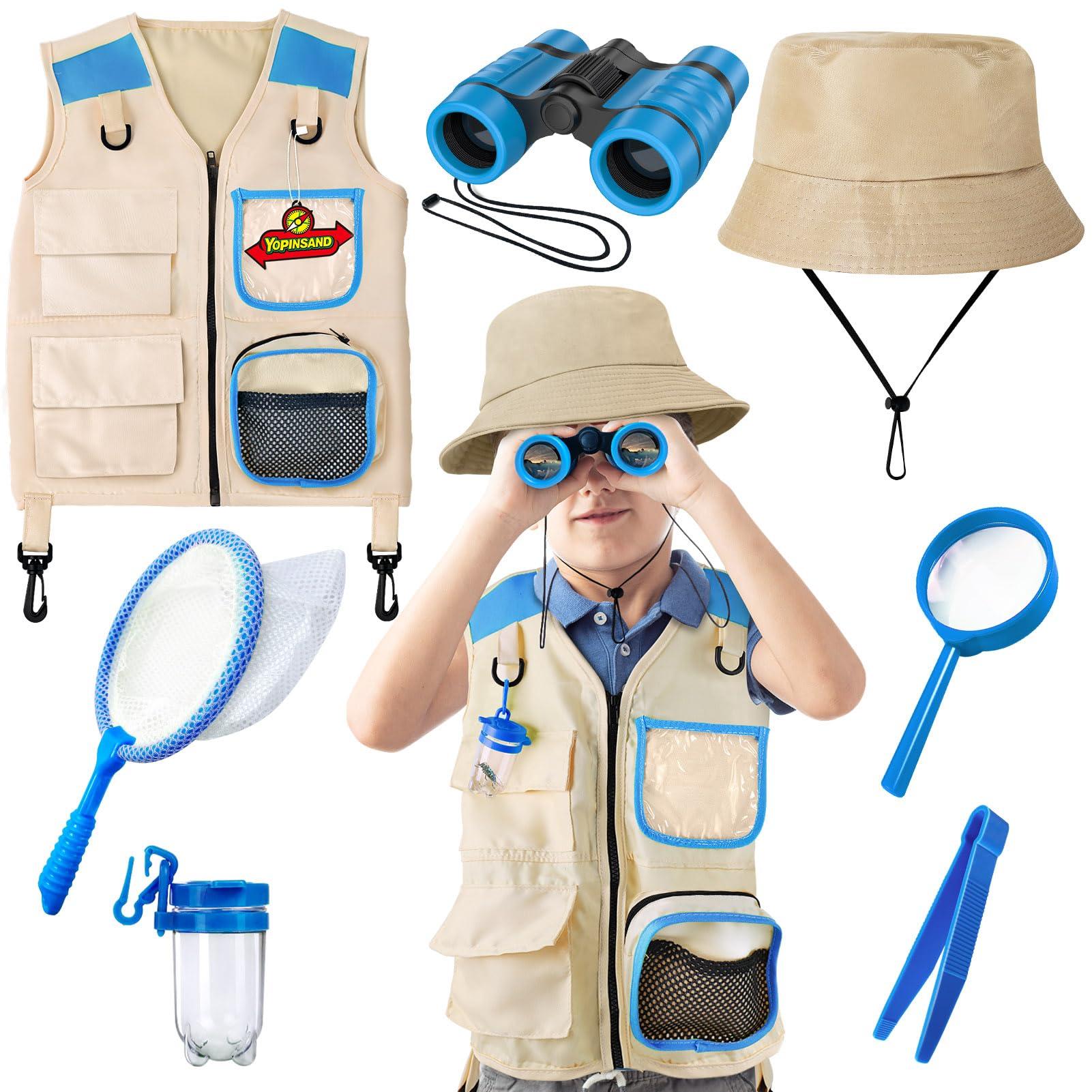 YOPINSAND YOPINSAND Kids Explore Kit & Bug Catcher Kit, Kids Camping Gear for Kids, Outdoor Exploration Set with Vest & Hat, Ideal Outdoor Camping Adventure Toys for Boys Girls 3-12