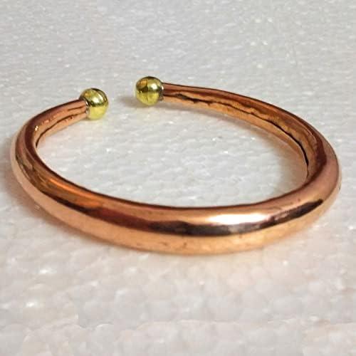 HIRANAAKSHI INTERNATIONAL Copper KA KADA TAMBE KA KADA Copper Kada Bangle with Health Benefits for Unisex Bracelet Yoga Bracelet (Unisex Bracelet) Vastu FengShui Reiki Healing Products