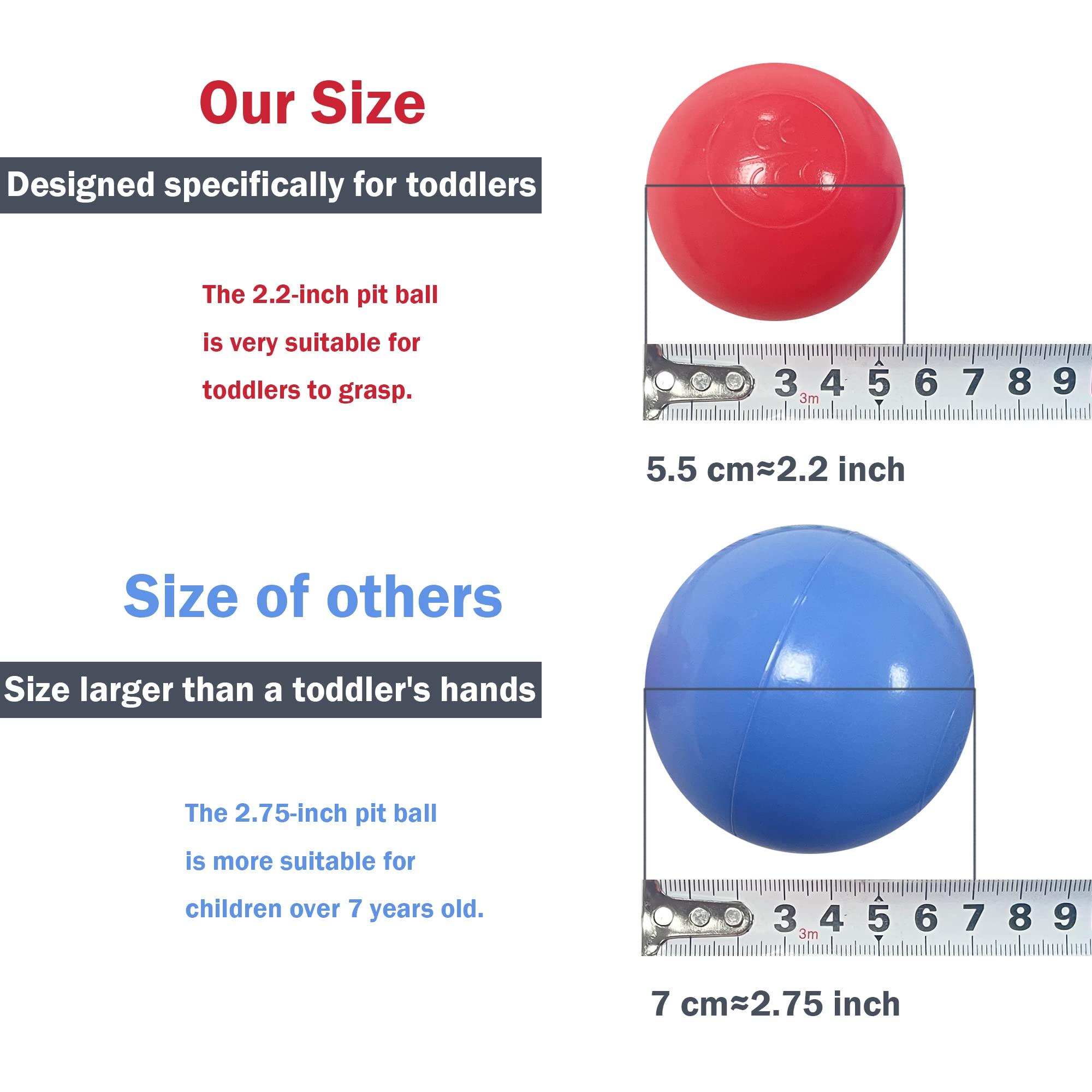 YUFUL Ball Pit Balls 1000 Count for Kids, Plastic Balls for Ball Pit, 2.2-Inch Crush Proof Play Balls BPA Free Non-Toxic, 4 Kinds of Bright Color Ocean Balls Include a Reusable Net Bag (Yellow Type)