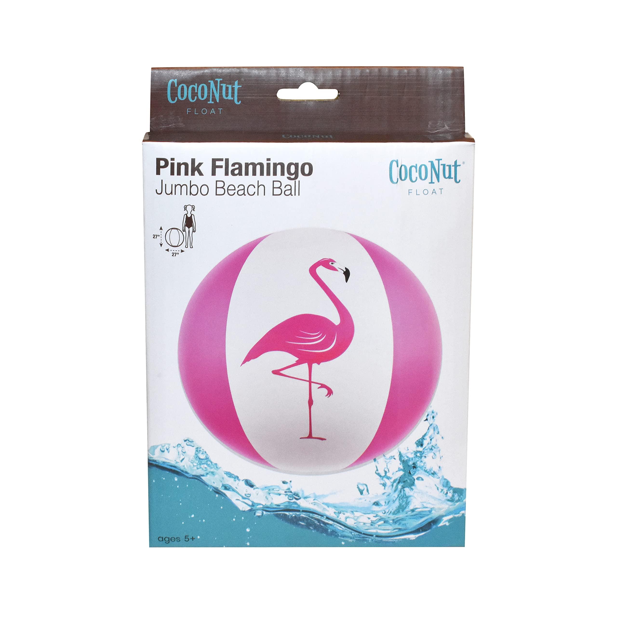 Coconut Float Coconut Float Jumbo Pink Flamingo Beach Ball - Large 27 Inch Inflatable Beach Ball - Great for Summer Parties & Swim Events