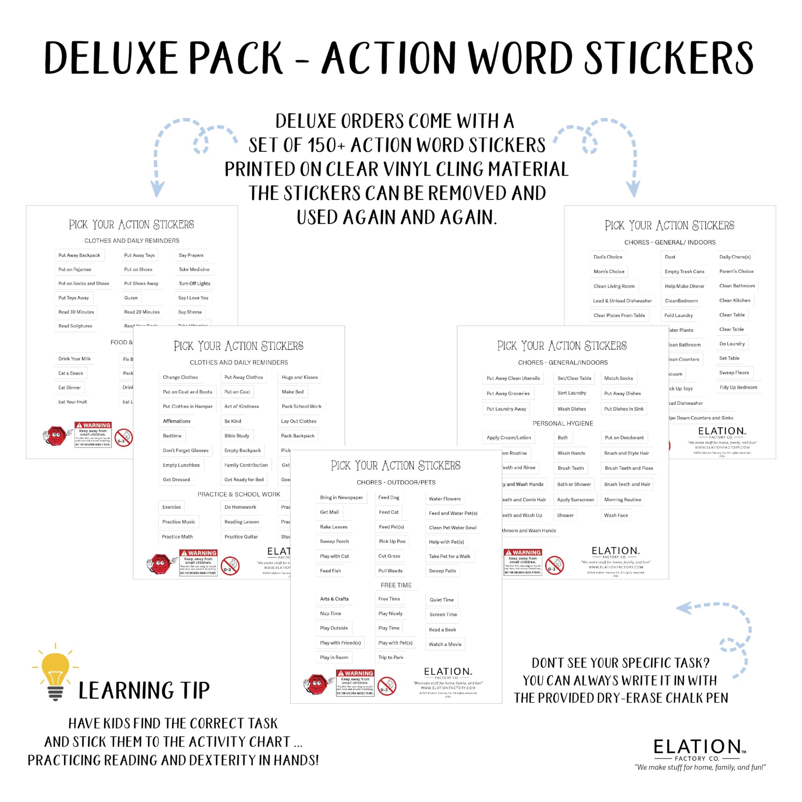 Elation Factory Co. Kids Routine Chart | Chore Chart for Kids | Daily Checklist | Kids Daily Tasks | Daily Routine | Dry-Erase | Personalized | Cars Friends Theme