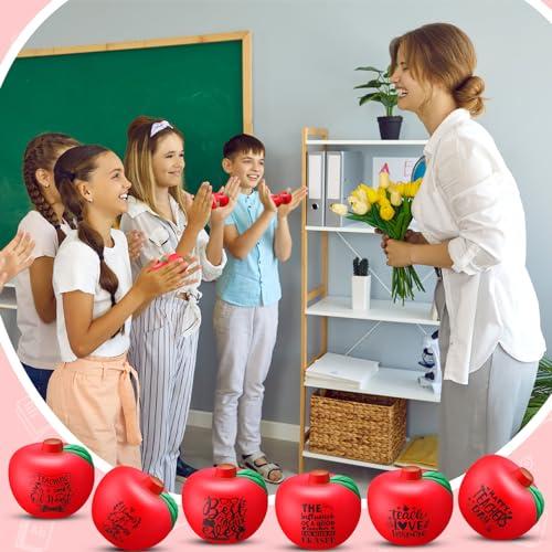 ShinyRelief ShinyRelief 120 Pcs Teacher Stress Relief Balls Thank You Stress Balls Bulk Squeeze Foam Soft Apple Shaped Teacher Appreciation Stress Balls Motivate Encourage Toys for Teacher's Day Gifts