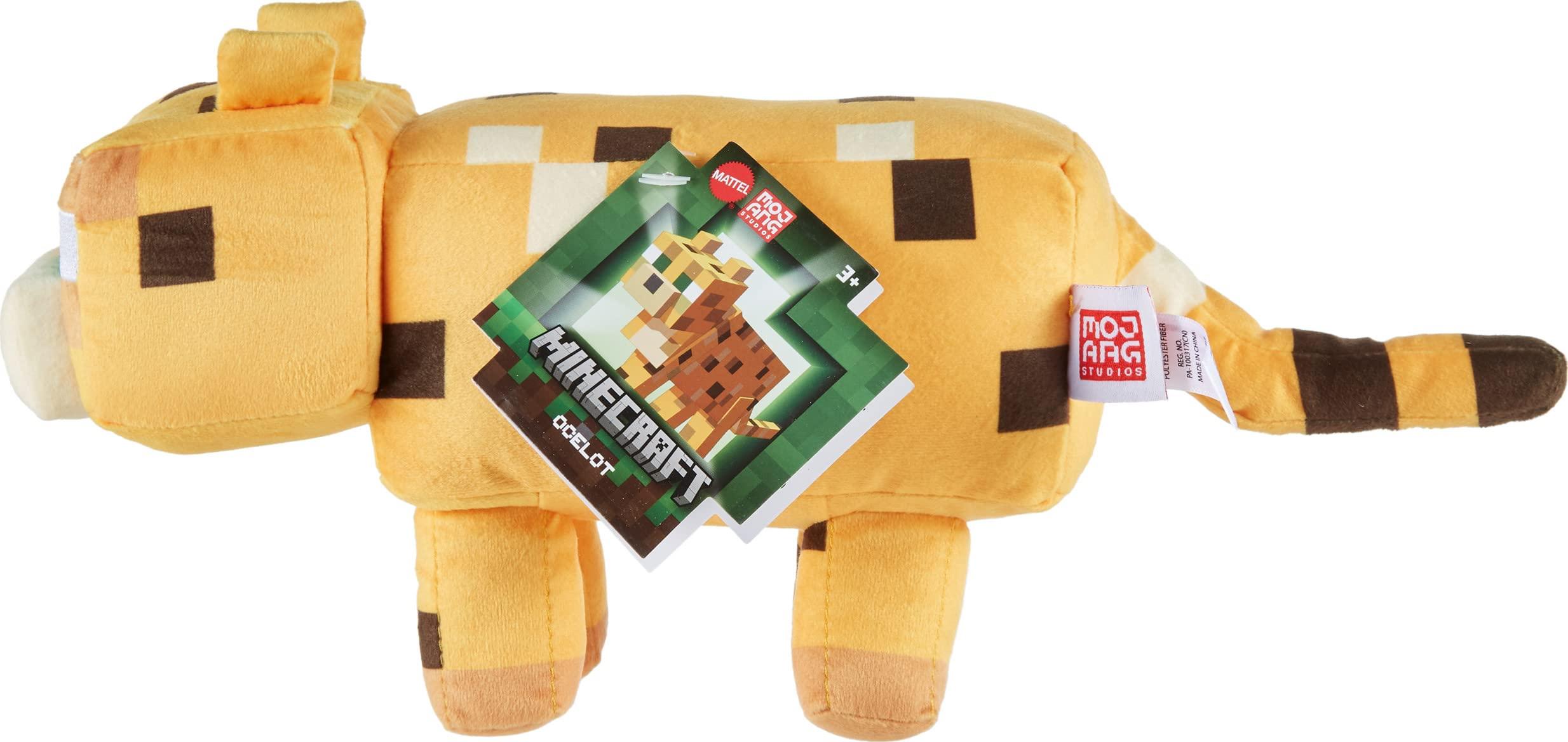 Mattel Mattel Minecraft Basic Plush Ocelot Soft Doll, Video Game-Inspired Collectible Toy for Kids & Fans Ages 3 Years Old & Up
