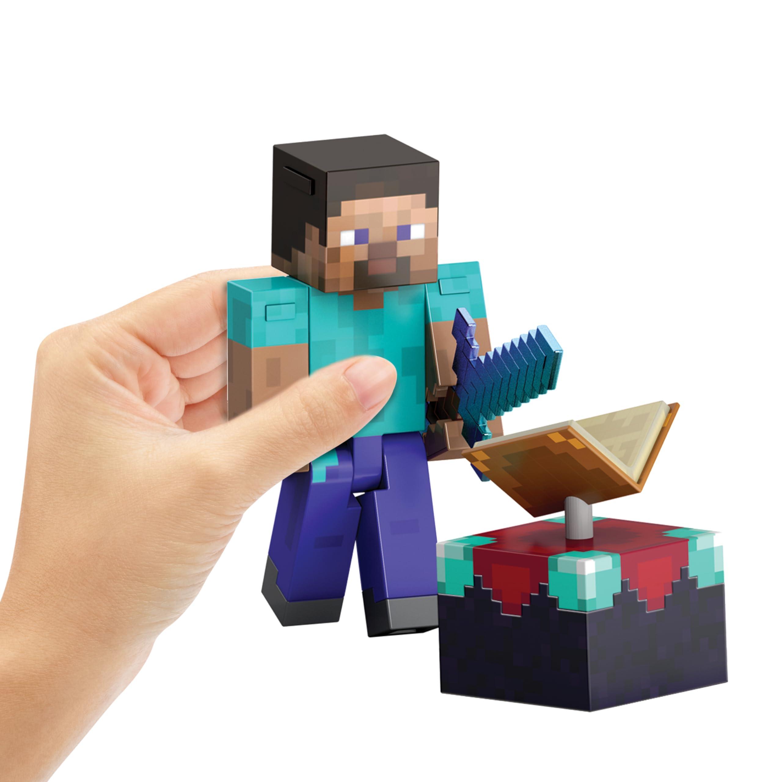 Mattel Mattel Minecraft Diamond Level Steve Action Figure with 3 Accessories, 5.5-in Collector Scale & Pixelated Design