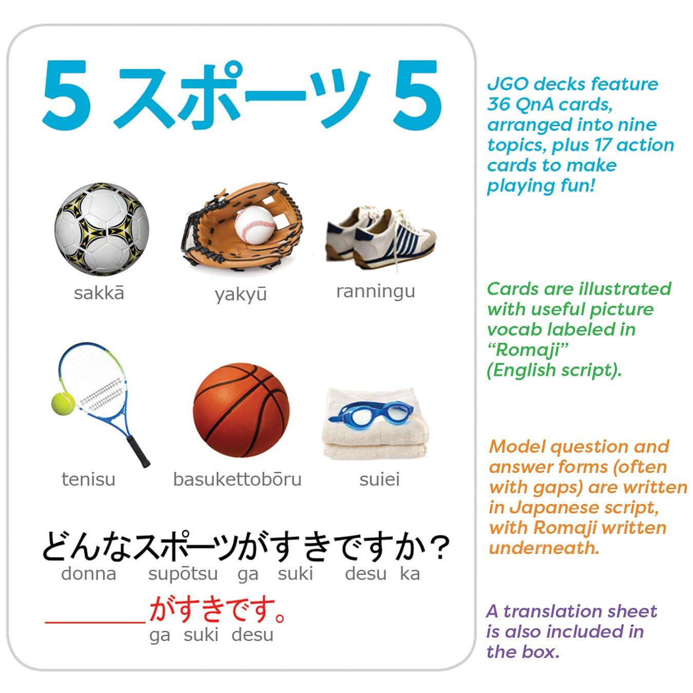 AGO JGO Japanese Language Card Game for Beginners! Learn Japanese by Playing a Fun Conversational Card Game!