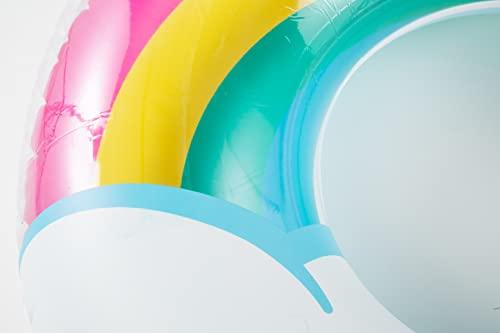 BigMouth BigMouth Inc. Rainbow Ring Pool Float, Over 5' Wide Inflatable Floatie Tube, Blow Up Swim Ring, Outdoor Summer Pool Party Decor