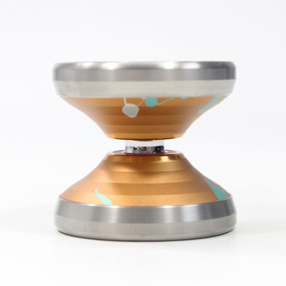 C3yoyodesign C3yoyodesign Galaxy Dinosaur Yo-Yo - Titanium Ring Bi-Metal YoYo (Orange/Green/Silver)