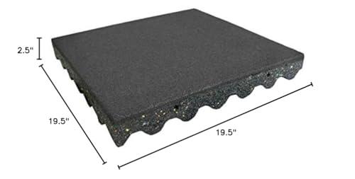 Rubber-Cal Rubber-Cal Eco-Safety Interlocking Playground Tiles - 2.50 x 19.5 x 19.5 inch - 20 Pack - 55 Sq.Ft. Coverage - Coal