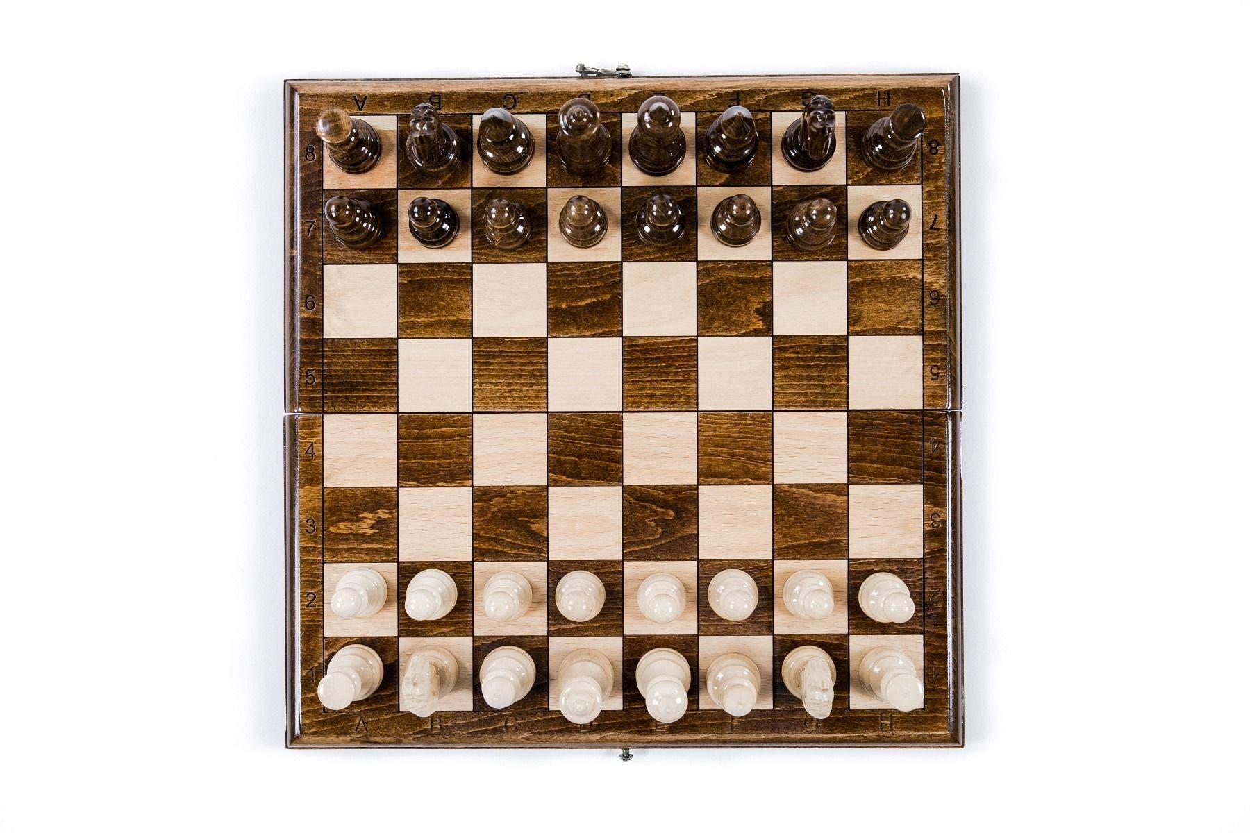 Generic Chess set WOODEN BOARD GAME checkers chess carving Ornament hand made gift wood table game