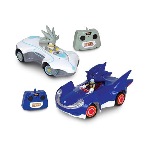 NKOK NKOK 1/28 Scale 2.4GHz RC Sonic 2PK RC Sonic & Silver; Officially Licensed; Full Function Radio Control; Detailed 6.5 Vehicle and Character; Grippy Tires; Adjustable Front Wheels