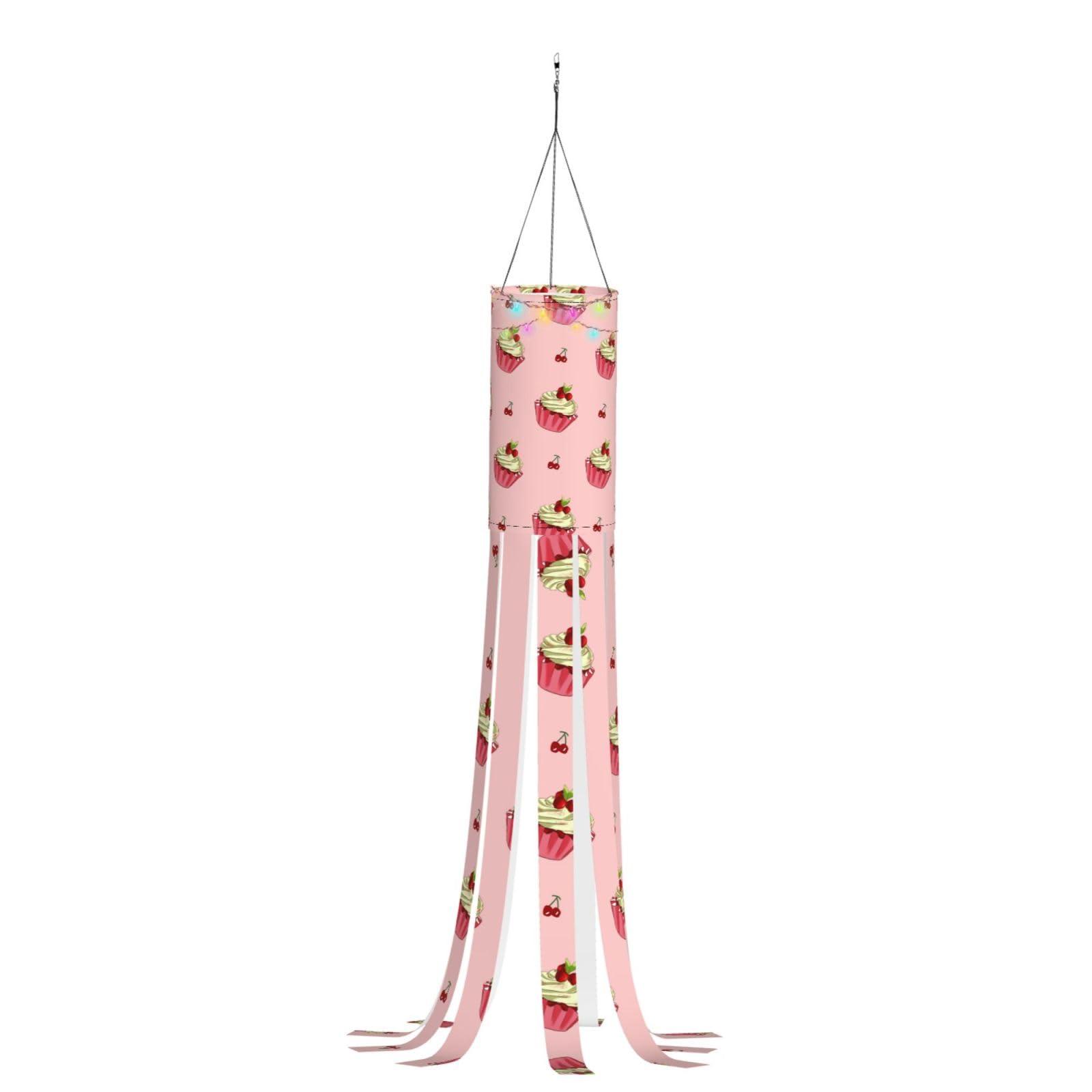 SamLng Cherry Cake Halloween Windsock - Print Decorations for Yard, Patio, and Garden - Perfect for Christmas, and Holiday
