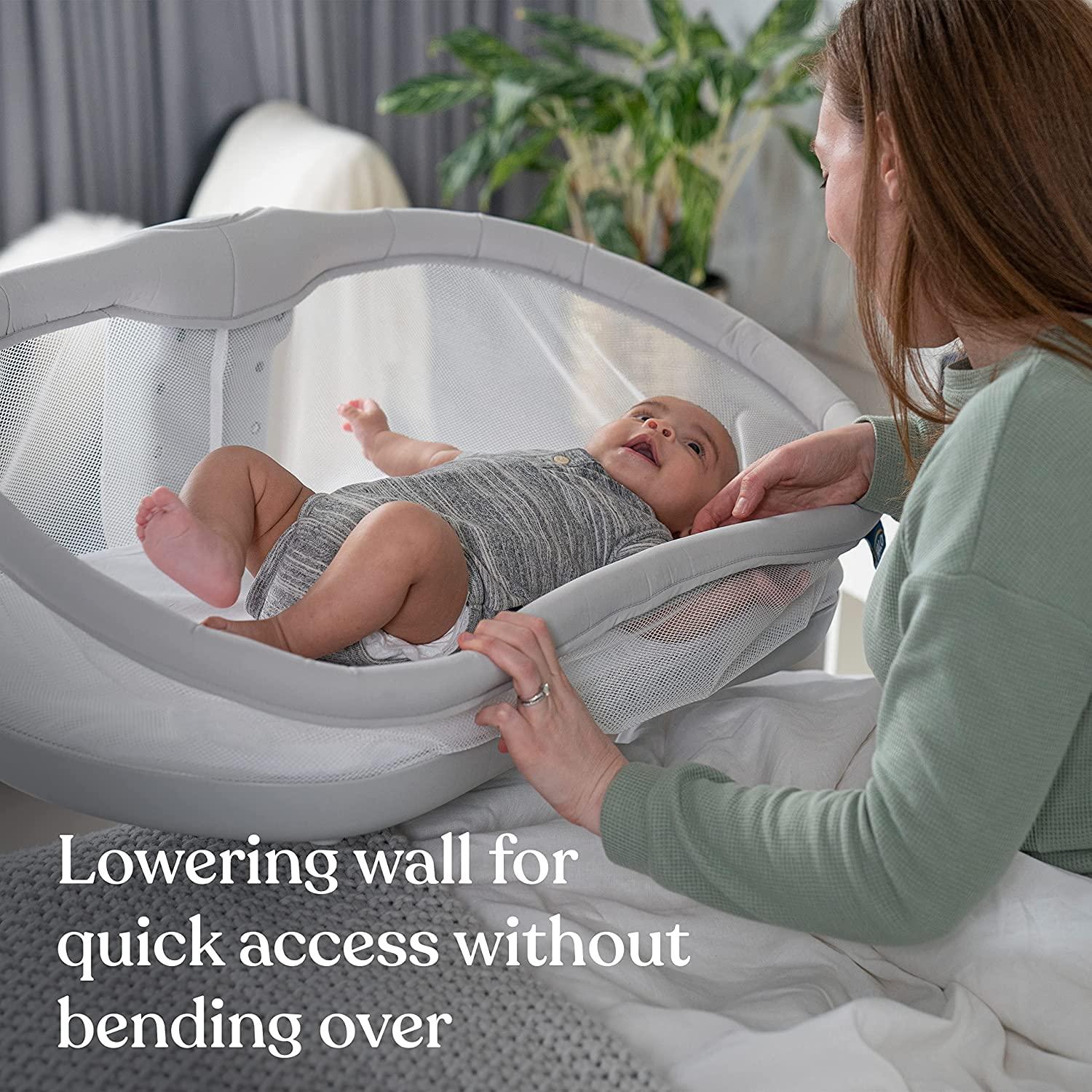 HALO HALO BassiNest Swivel Sleeper 3.0 Bedside Baby Bassinet with 360 Rotation, Adjustable Height, Breathable Mesh, Safe Close Sleeping, Lowering Wall for Easy Access, Feeding & C-Section Recovery