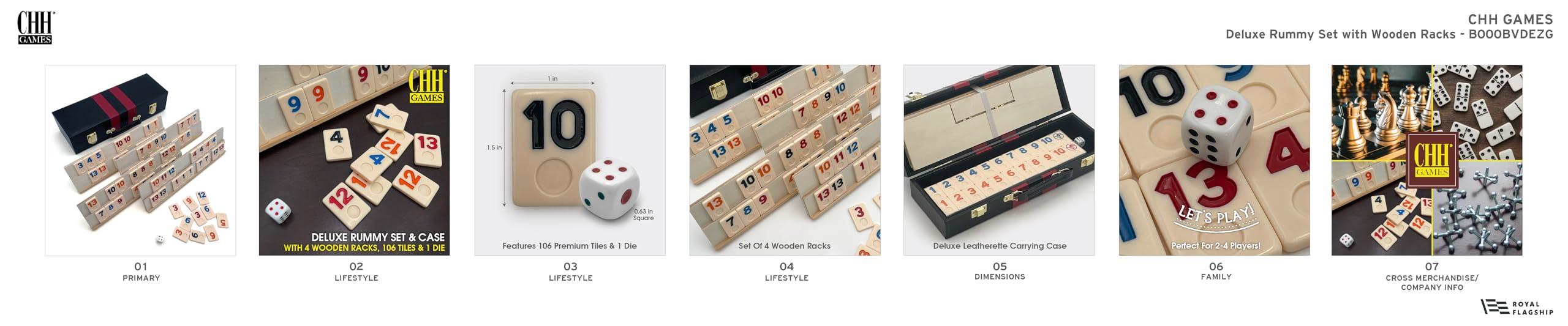 CHH Deluxe Rummy with Wooden Racks in Attache Case