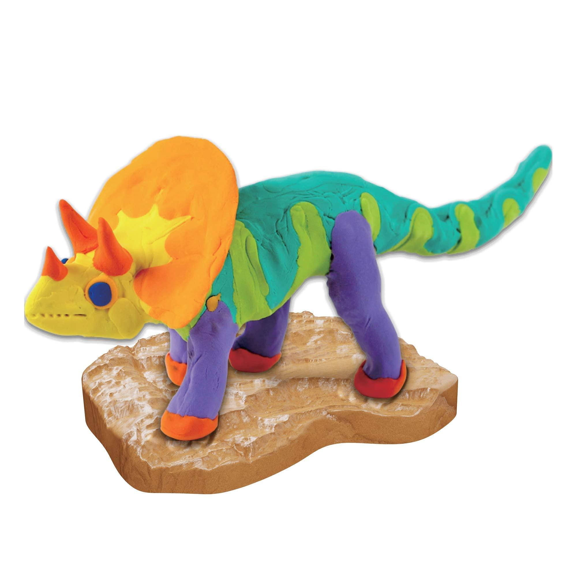 Dan&Darci Dino Models, Clay Craft Kit - Dinosaur Arts and Crafts for Kids - Easter Gifts for Boys & Girls - Build 4 Dinos with Air Dry Magic Modeling Model Set Ages 3, 4, 5, 7, 8+ Boy or Girl