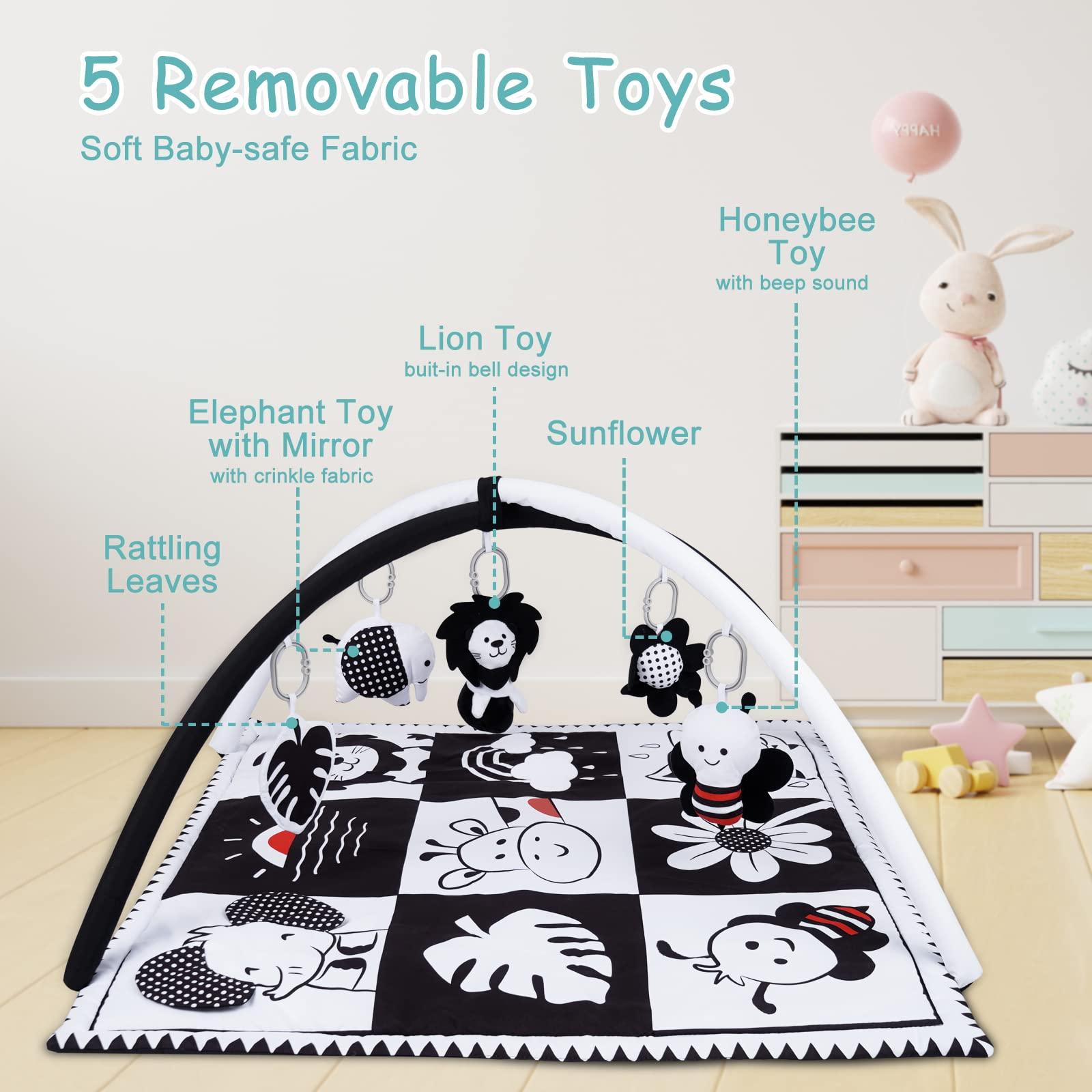 Lovvie & Joy Lovvie & Joy Baby Play Activity Gym Tummy Time Mat for Infant,Baby Gyms & Playmats for Babies 0 to 3 6 9 12 Months with 5 Toys for Early Sensory Exploration and Motor Skill Development