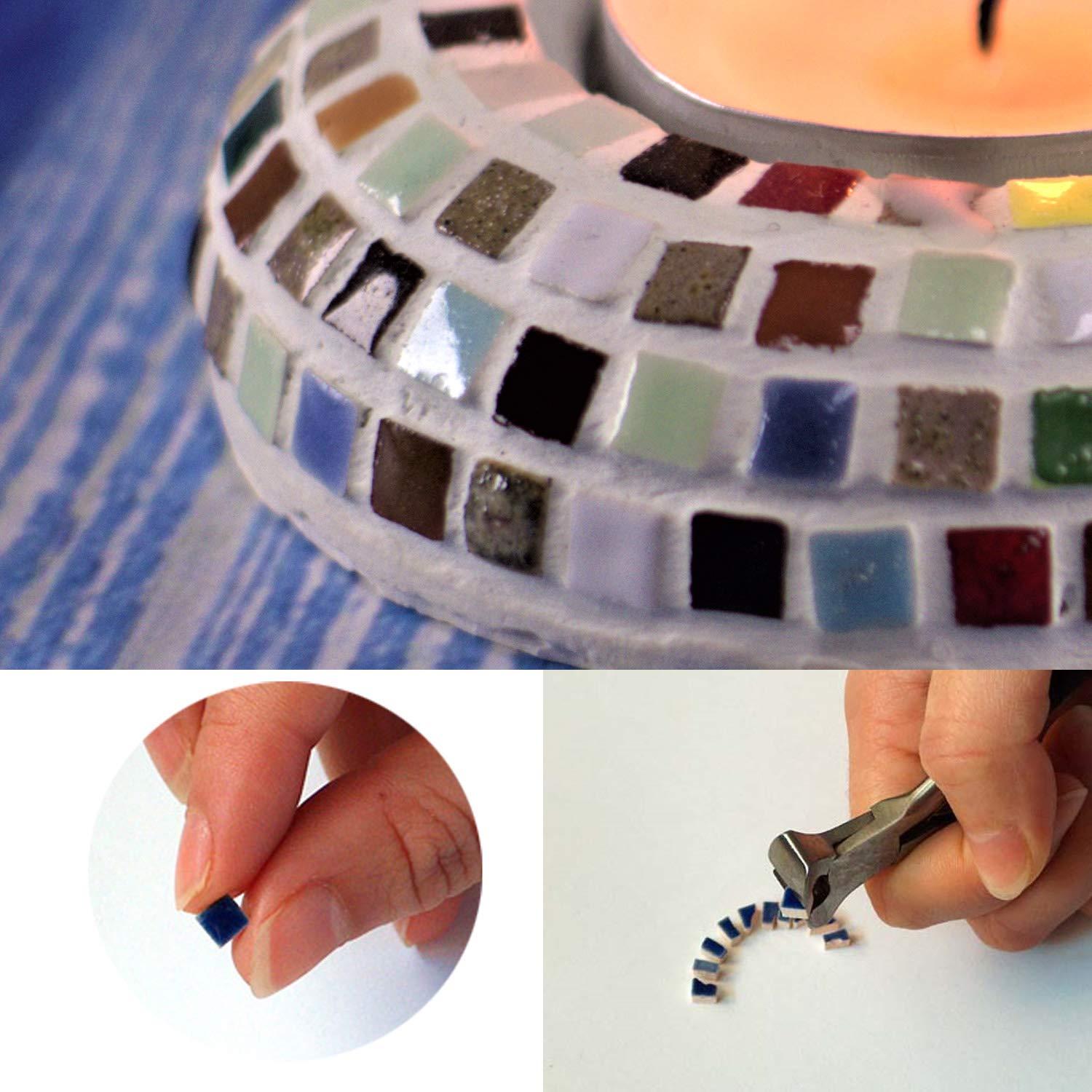 ALEA Mosaic Mini Ceramic Tiles (0.19inch or 5mm) 250 Pieces, Orange, RO01