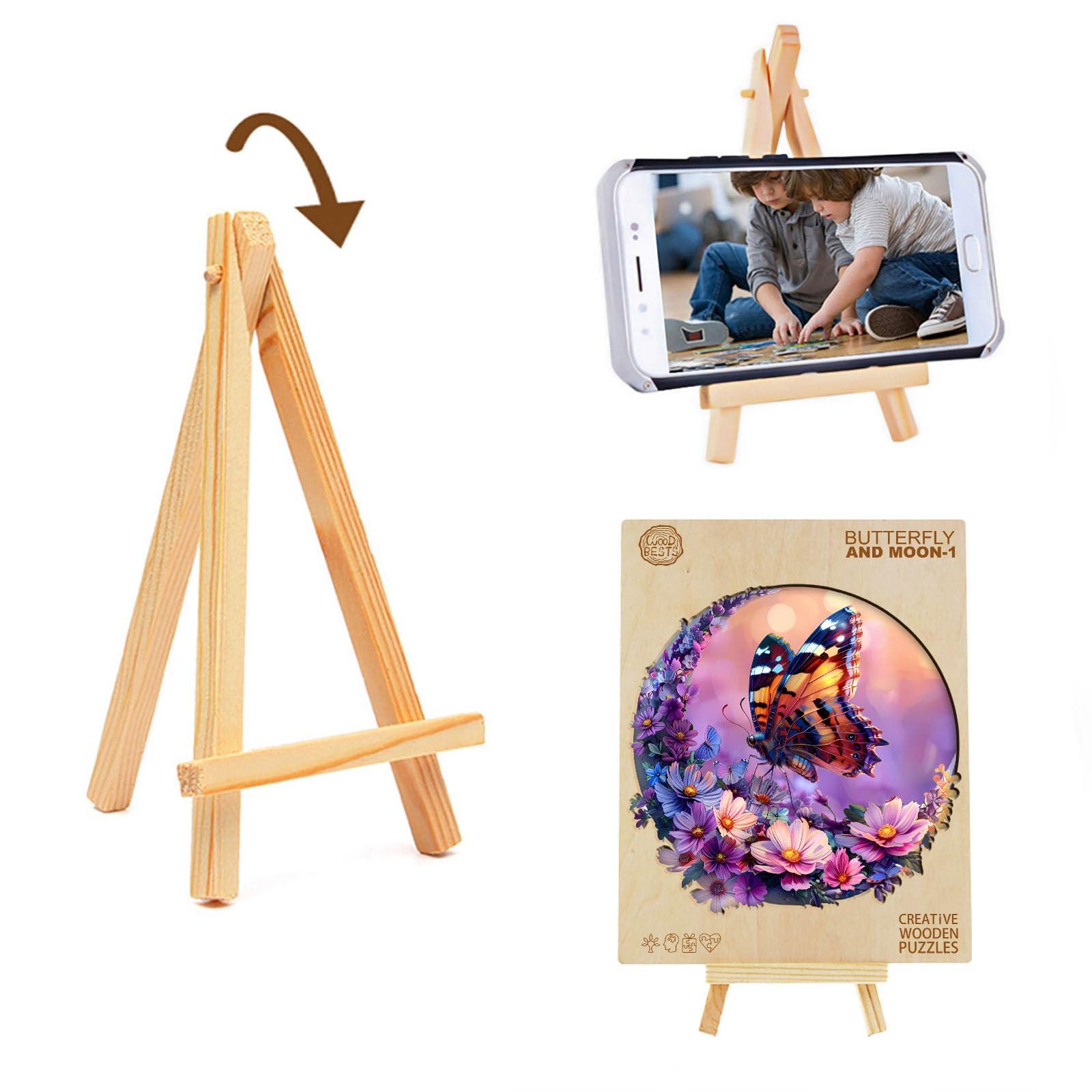 Lovpippi Wooden Puzzles for Adults, Wooden Jigsaw Puzzles for Adults, Butterfly and Moon-1 Unique Shaped Wood Puzzles Adult, Birthday Gifts for Friends Family Game, Home Decor (11.4 * 11.4in 200pcs)