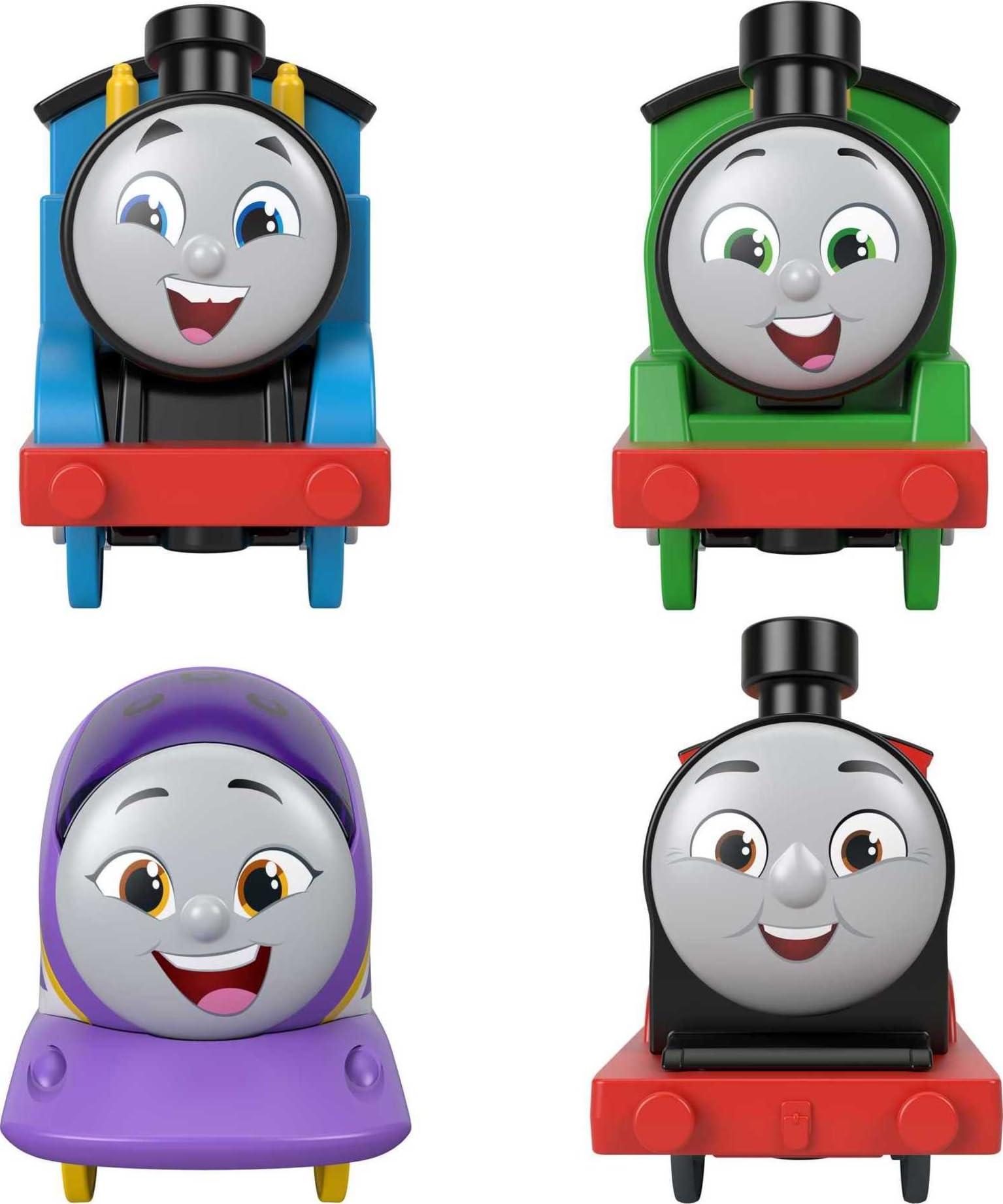 Thomas & Friends Thomas & Friends Motorized Toy Trains Set of 4 Engines, Thomas Percy Kana & James for Preschool Pretend Play Kids Ages 3+ Years