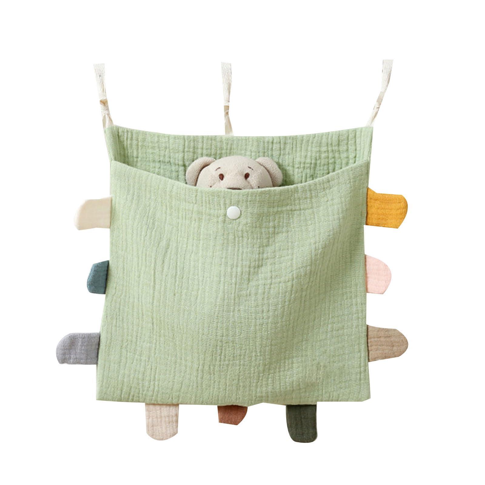 Lily Brown Baby Bed Side Organiser Cotton Bed Storage Bag Baby Essentials Storage Bag Baby Hanging Bag for Baby Nappy Toy Clothes Cotton Organizer