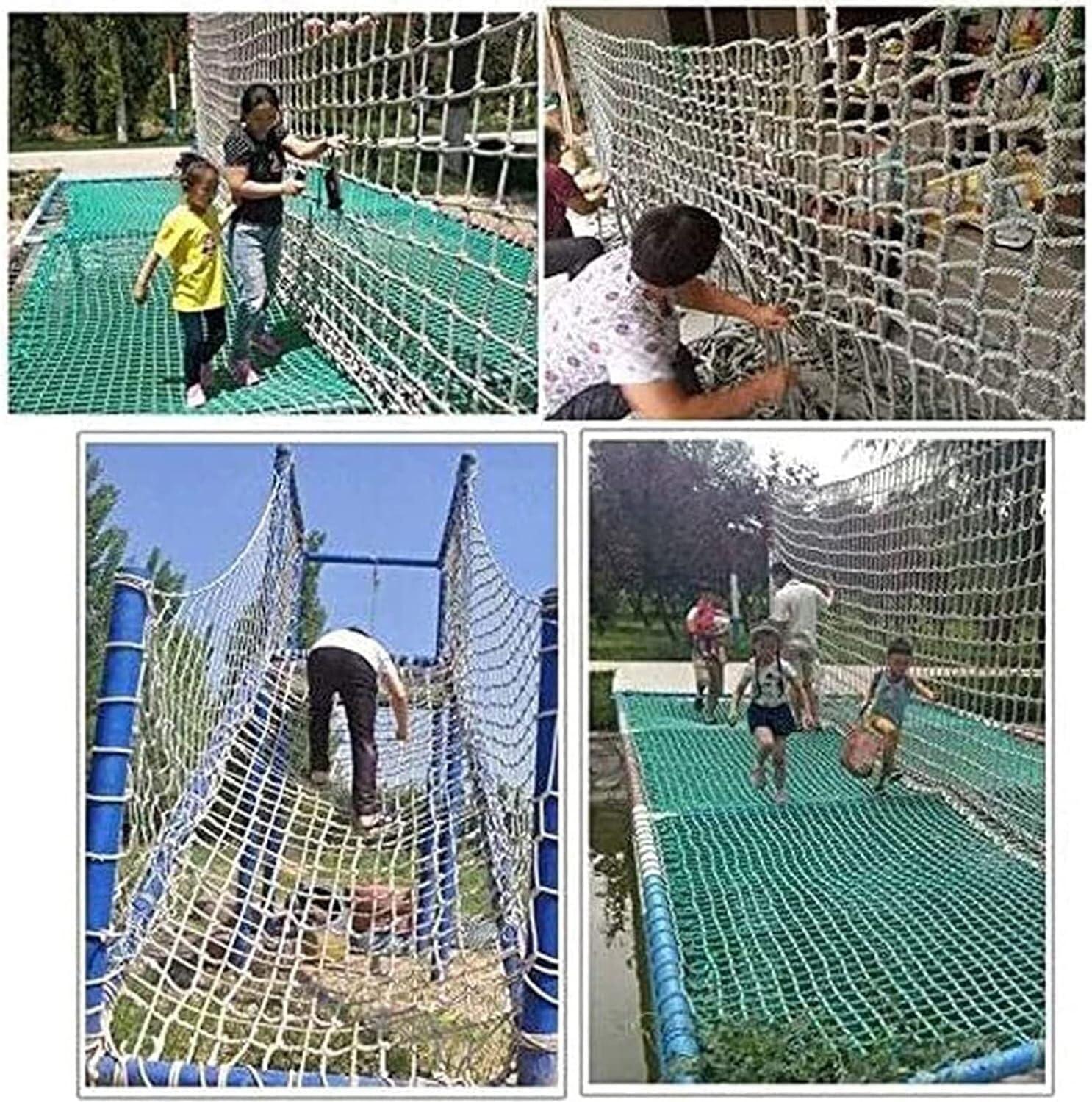 VCGIIEEWGHJDEW Climbing Cargo Net, Portable Rope Climbing Net for Treehouse Playground Play Equipment Decoration (Color : 12mmX12cm, Size : 1mX1m), PAW-37 (6mmx8cm 1mX1m)