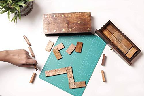 GoCraft GoCraft Handmade Wooden Dominoes Set | Double Six Professional Size Dominoes Set with Decorative Wooden Storage Box