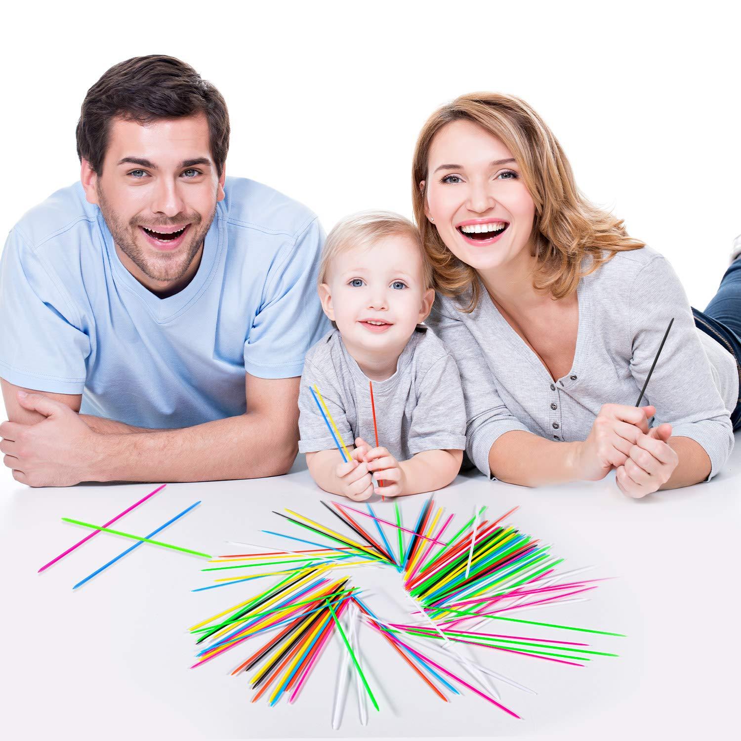 CLESDF CLESDF Pick Up Sticks for Kids, 480Pcs Original Pickup Sticks Retro Toys with 1 Black Bag for Family Fun Game Gift