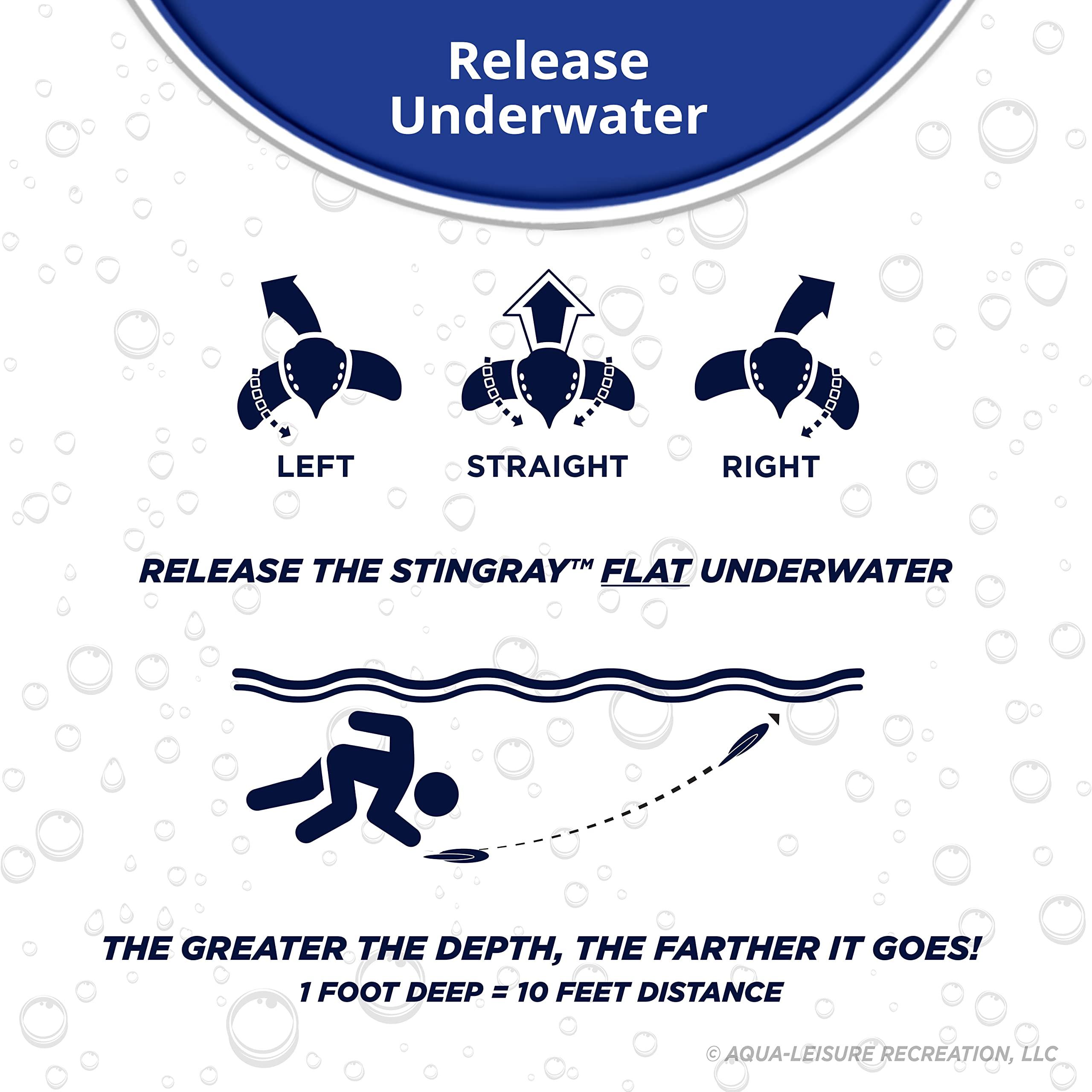 Aqua Leisure Aqua Stingray Underwater Glider, Swimming Pool Toy, Self-Propelled, Adjustable Fins, Travels up to 60 Feet, Dive and Retrieve Pool Toy