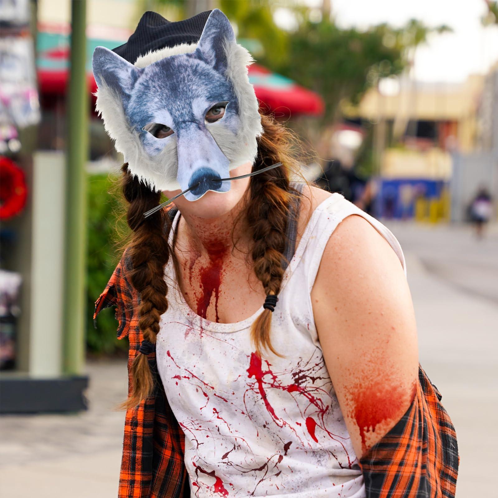 JOINPAYA JOINPAYA Wolf Mask: Furry wolf Mask Halloween Wolf Masks Wolf Costume Accessories for Cosplay Costume Fancy Dress Party