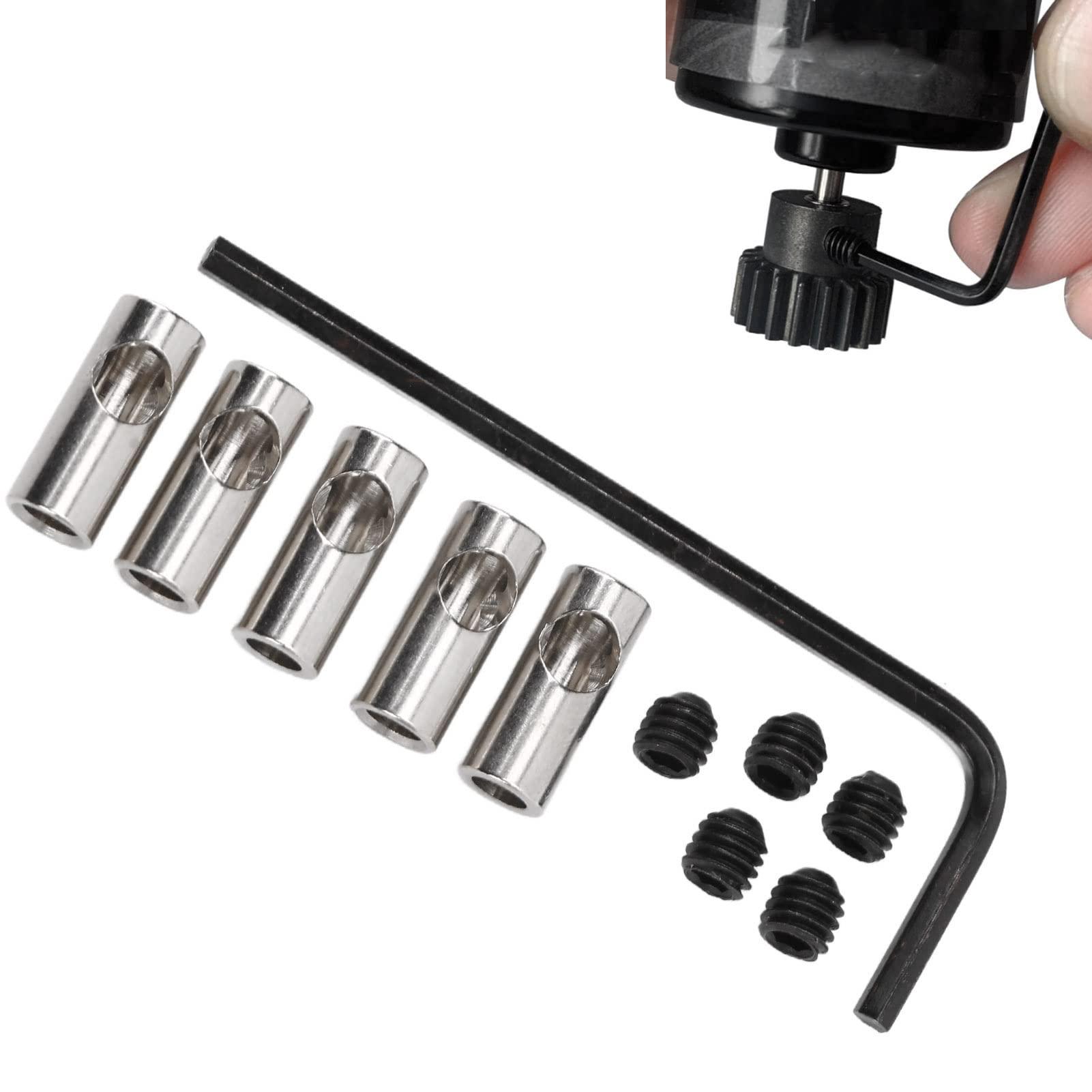 Dilwe Dilwe RC Motor Shaft Adapter, 3.17mm to 5mm Pinion Reducer Sleeve Adapter Stainless Steel Shaft Adapter Motor Axle Change Over RC Accessories for Converting RC Motor 3650 550 540 Pinion Gears