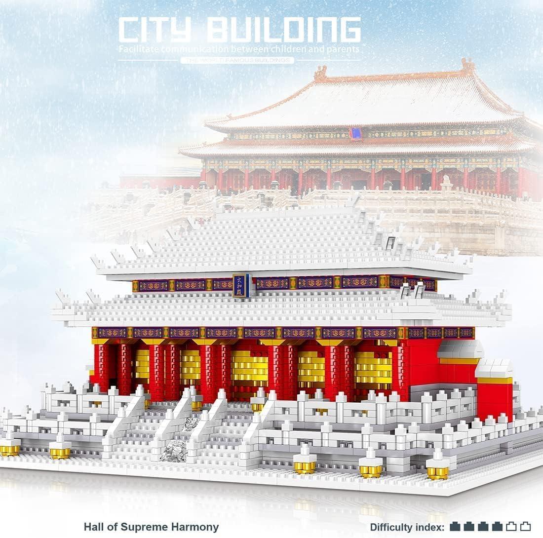 JOMIOD JOMIOD Chinese Architecture Micro Building Blocks Set, 4923 Pieces Hall of Supreme Harmony Building Blocks, World Famous Architecture Collectible Model Building Kit for Adults