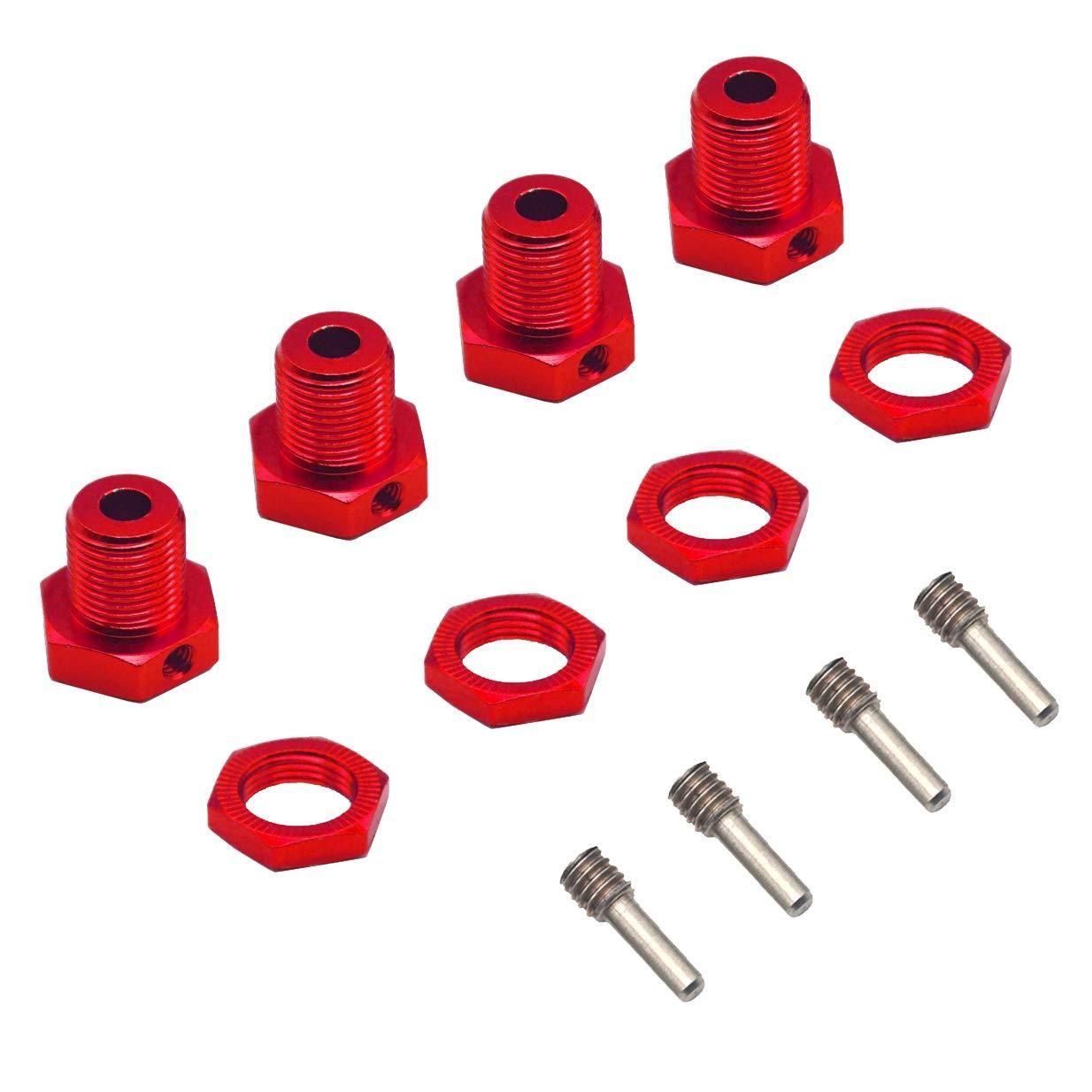 Share Goo Steel Drive Shaft CVD Dogbone Driveshafts 5451R & Aluminum Wheel Hubs 17mm Hex Nuts Threadlock