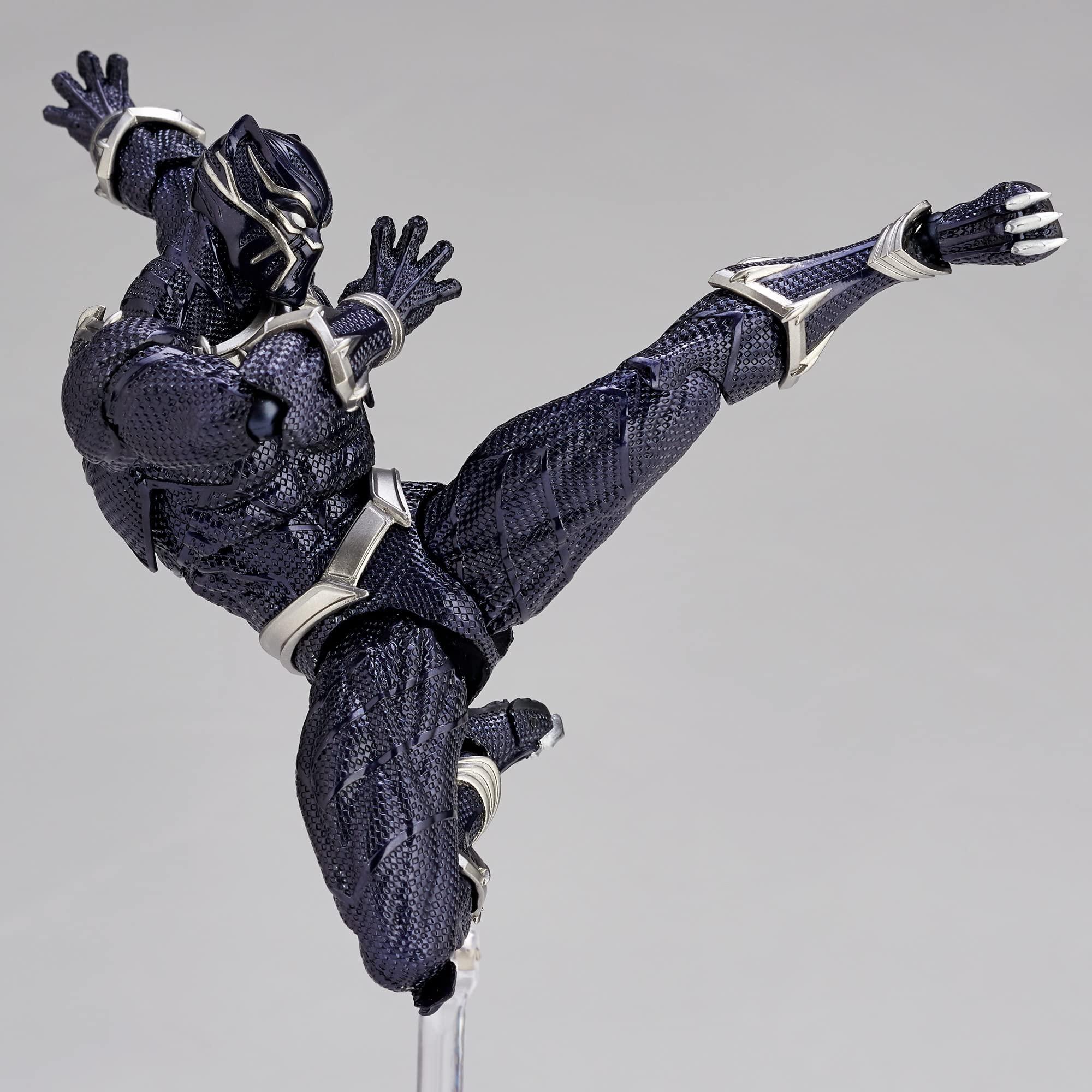 (KAIYODO) Kaiyodo Figurecomplex Amazing Yamaguchi Black Panther, Approx. 6.7 inches (170 mm), ABS & PVC Painted Action Figure, Revoltech
