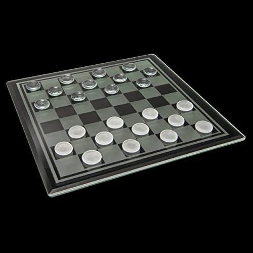 Spin Master Game Chess & Checkers with Glass Board
