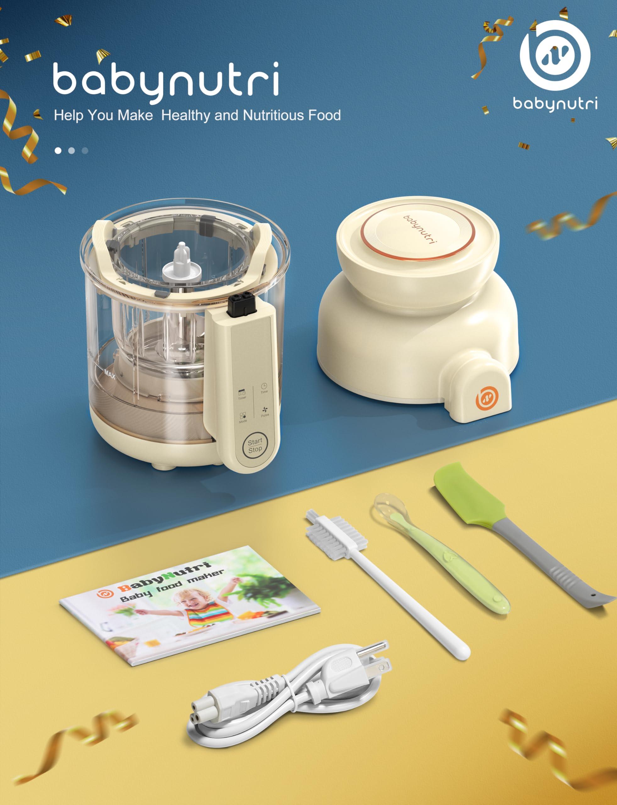 BABYNUTRI Babynutri Auto Baby Food Maker, Glass Baby Food Mills, Baby Blender & Steamer and Puree Maker with Auto Cooking, Easy Cleaning, Dishwasher Safe, Cook at Home, Touch Screen Control
