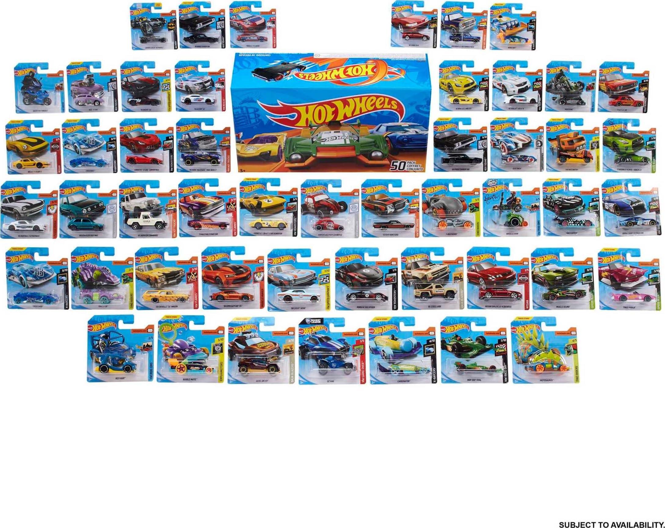Hot Wheels Hot Wheels Toy Trucks & Cars, 50-Pack, Set of 50 1:64 Scale Individually Packaged Vehicles, Instant Collection (Styles May Vary) (Amazon Exclusive)
