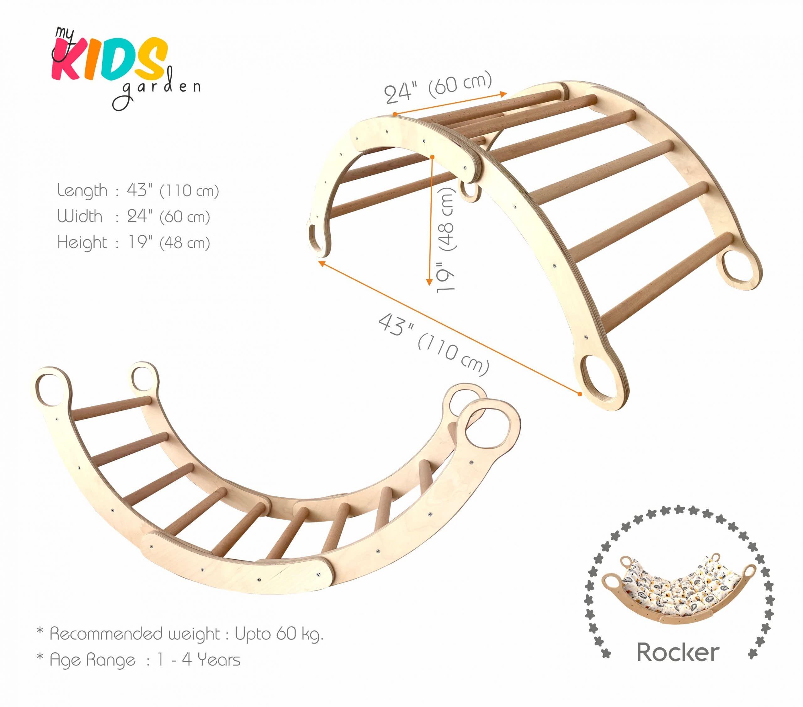 My Photostation.com My Photostation.com Montessori 2 Pieces Set Arch and Pillow-Wooden Climbing Arch Cushion Pikler Triangle Set Kids Climbing Arch Rocker Pillow Climber Toddler Rocker Kid Toy Wooden Waldorf Pickler