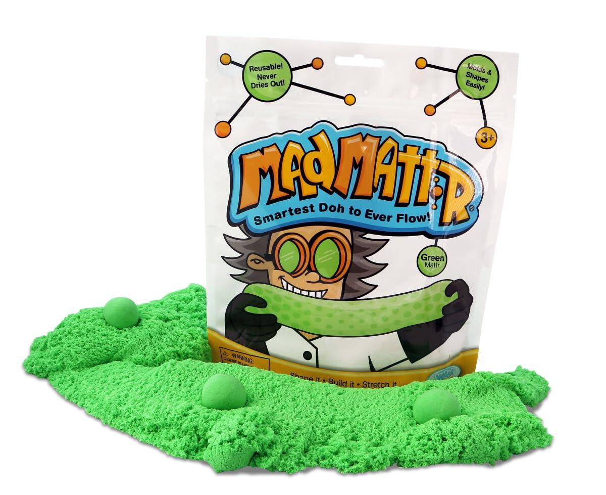 MAD MATTR Mad Mattr Super-Soft Modelling Dough Compound That Never Dries Out by Relevant Play (Green, 10oz)