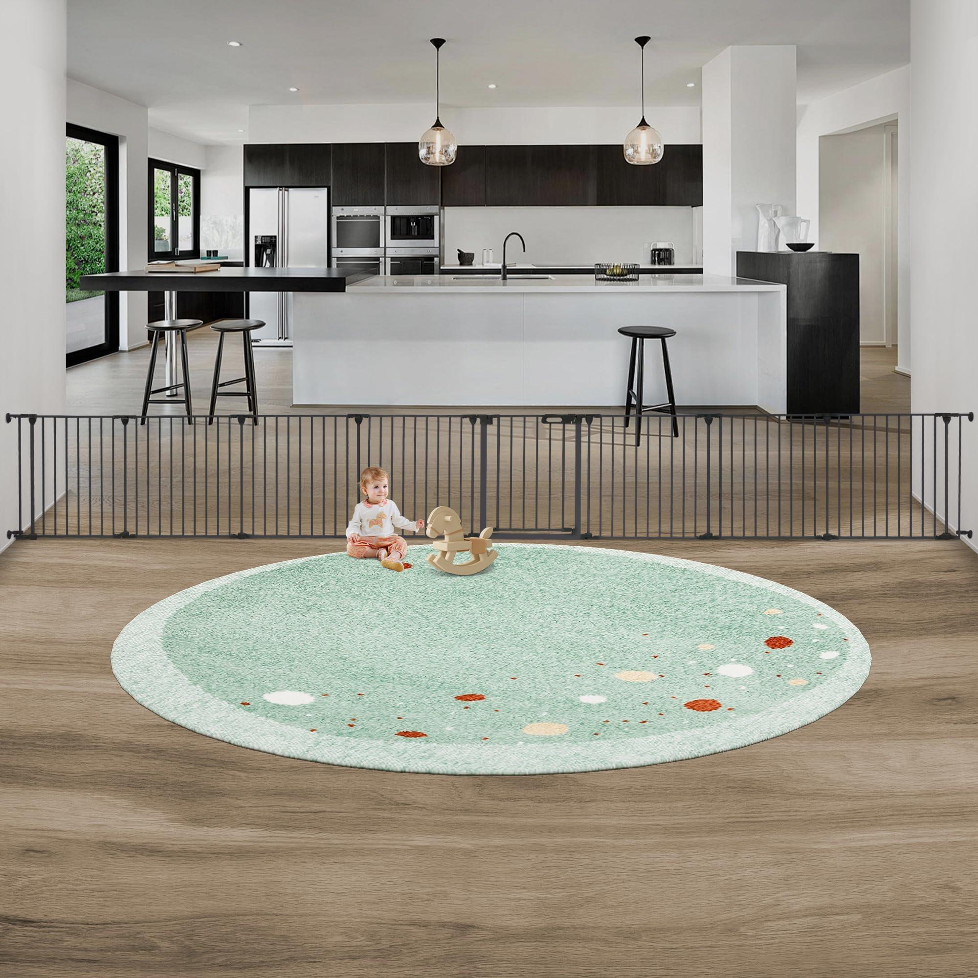 BalanceFrom BalanceFrom Easy Walk-Thru Safety Gate for Doorways and Stairways with Auto-Close/Hold-Open Features, 29-Inch Tall, 205-Inch Wide, Graphite