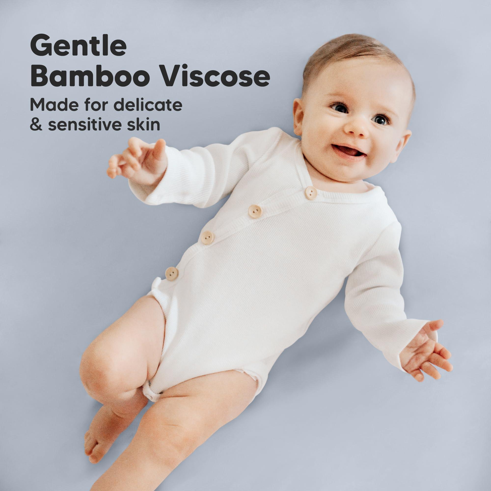 KeaBabies Pack and Play Sheets Fitted, 2-Pack Mini Crib Sheets - Pack N Play Sheets, Fitted Crib Sheet for Pack and Play Mattress, Playard Baby Crib Sheets, Crib Sheets Neutral for Boys, Girls (Blue Flax)