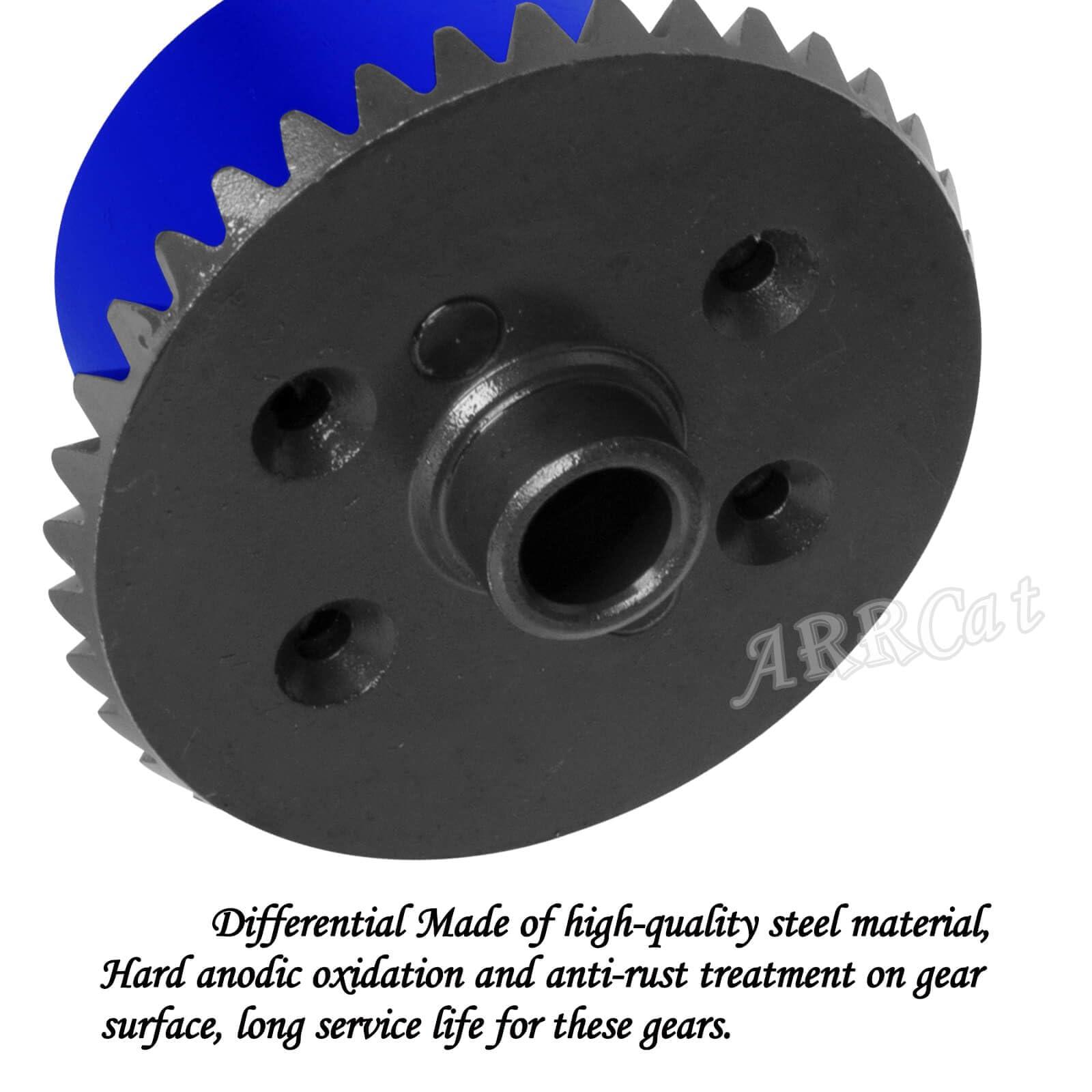 ARRCat Differential & 13T Main Gear Upgrades Part for Arrma 1/10 Granite 3S BLX Senton 3S BLX Big Rock 3S BLX,ARRCat Steel #45 Differential & 13T Main Gear Set,Navy Blue