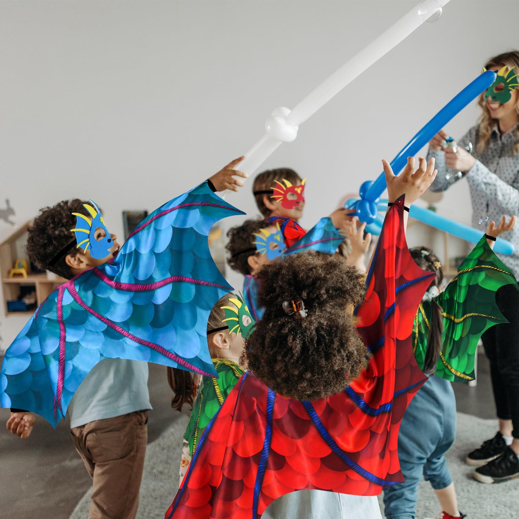 Creatoy Creatoy Dragon-Wings bulk Kids Dress-Up Costume for Boys Girls Dinosaur Cape with dragon masks Toddler Dragon Party decorations Birthday Gifts Halloween Supplies