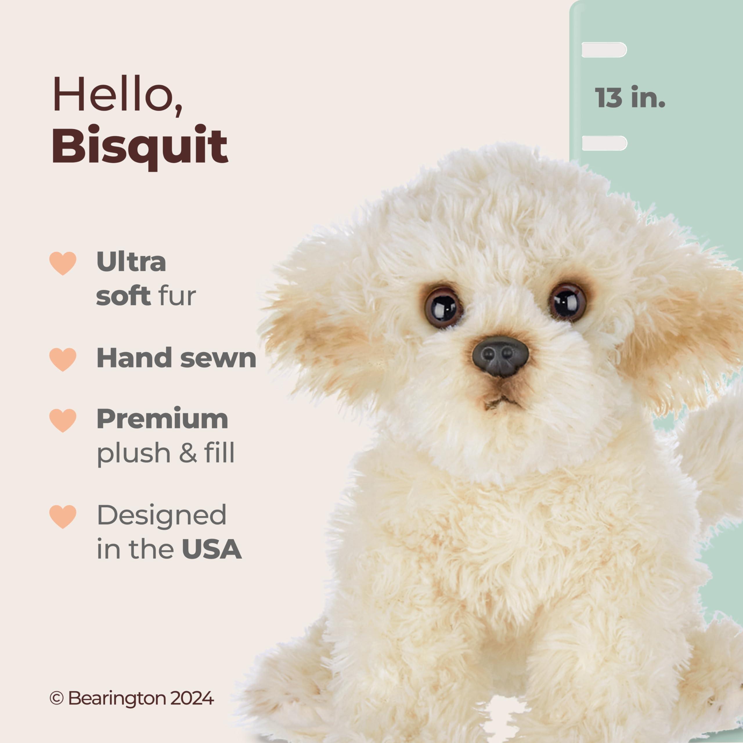 Bearington Collection Bearington White Dog Stuffed Animal 13 In - Puppy Stuffed Animals - Plush Dog Toys for Kids Maltipoo Labradoodle Plushies