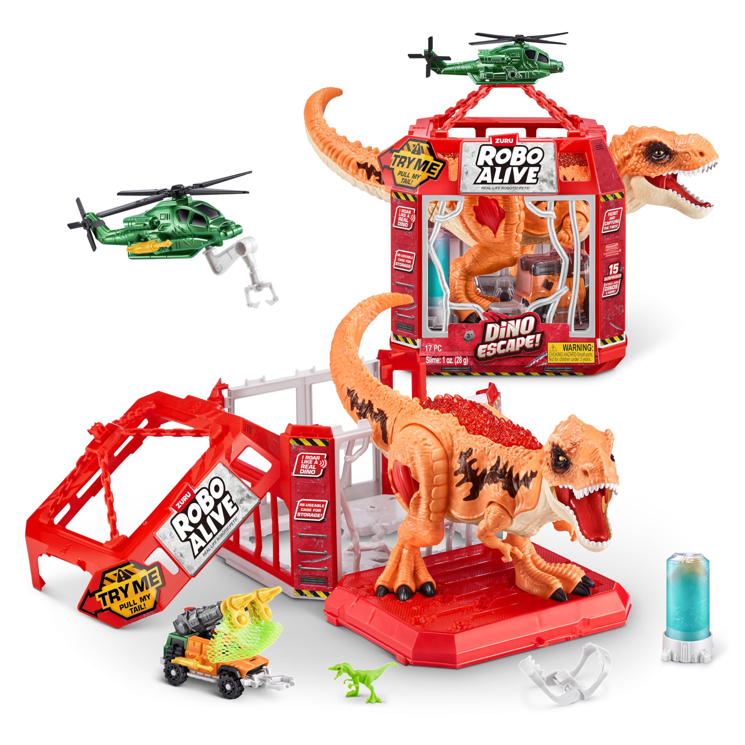 Robo Alive Robo Alive Dino Escape, Robotic Light Up, Vehicles with Firing Weapons, Storable, Giftable, Ages 3+ by ZURU