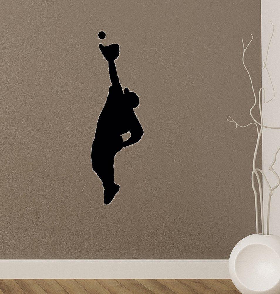 Wallmonkeys Wallmonkeys Wall Decals Wallmonkeys Sports Silhouette Baseball Style Peel and Stick Wall Decal, 12 x 4