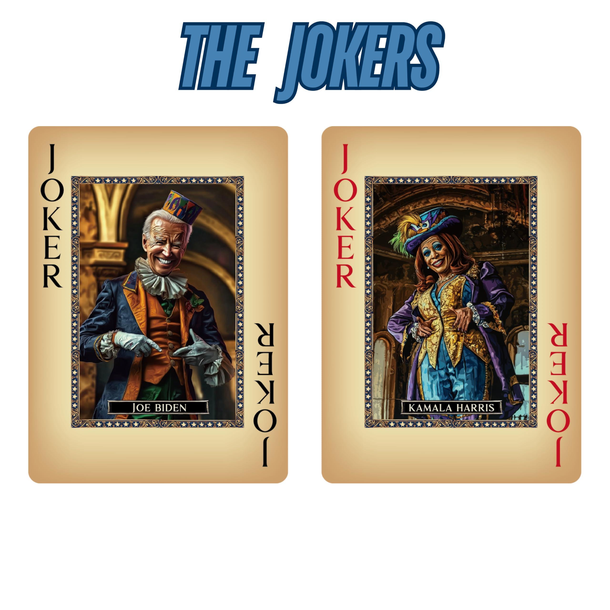 ASVP Shop ASVP Shop Trump Playing Cards - Family & Allies - Premium Collectors Deck Featuring Donald Trump, Melania, Ivanka, Elon Musk, J.D. Vance & The Jokers Biden & Kamala Harris - Perfect for Poker Nights