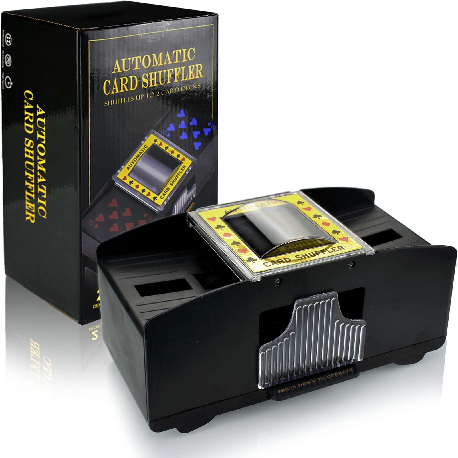 Nileole Nileole 2 Decks Automatic Card Shuffler, Battery-Powered Shuffler for UNO, Phase10, Texas Hold'em, Poker, Home Card Games, Blackjack, Party Club